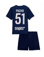 Paris Saint-Germain Willian Pacho #51 Hjemmedraktsett Barn 2025-26 Korte ermer (+ bukser)